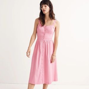 Madewell Pink Fleur Bow-Back Dress